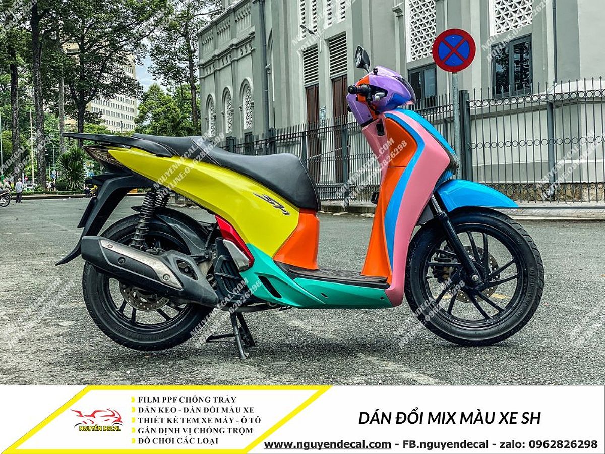 Dán đổi mix màu xe sh