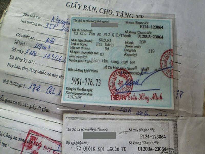 Giấy tờ xe thanh lý từ Công An