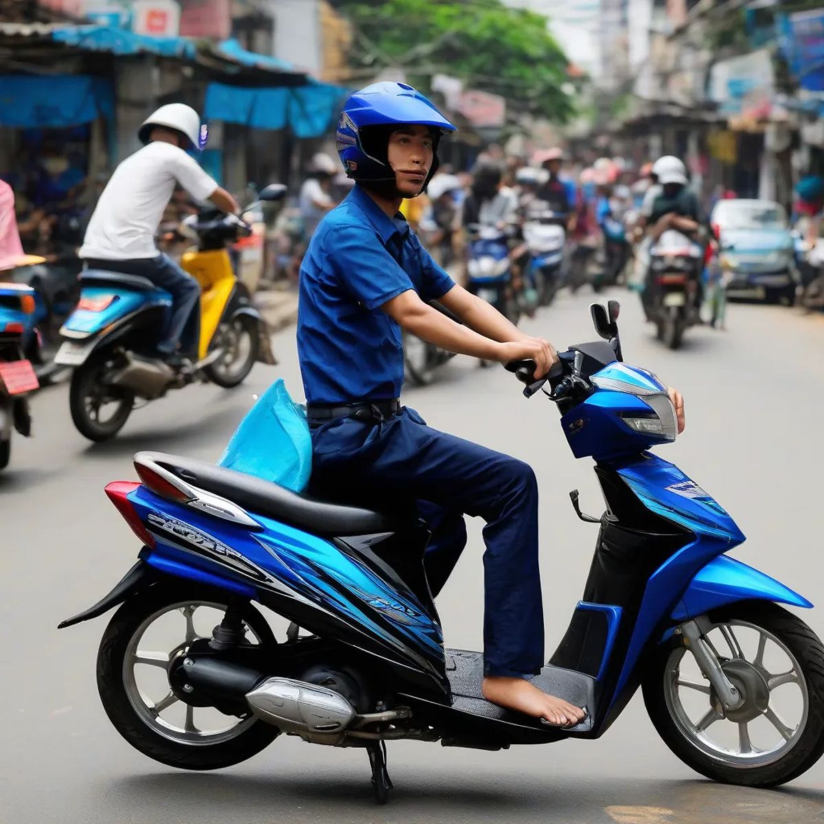 Honda Wave S 110 màu xanh đen