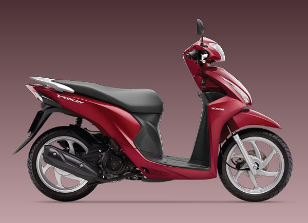 Mẫu Honda Vision màu đỏ nâu