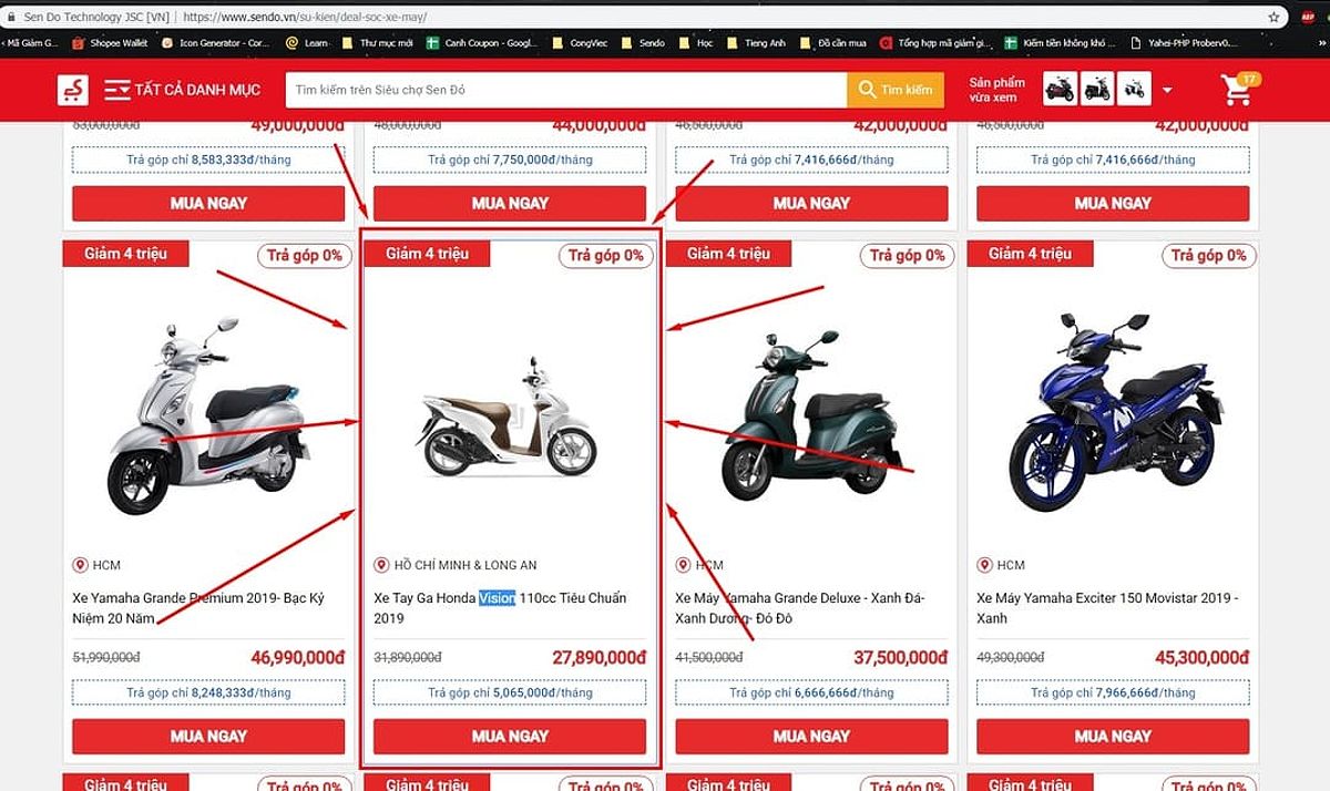 Mua xe máy trên Sendo có tốt không?