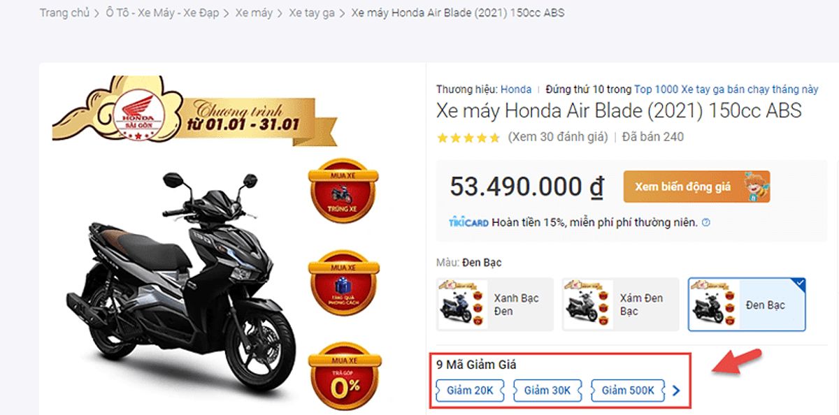 So sánh mua xe máy trên các sàn thương mại điện tử