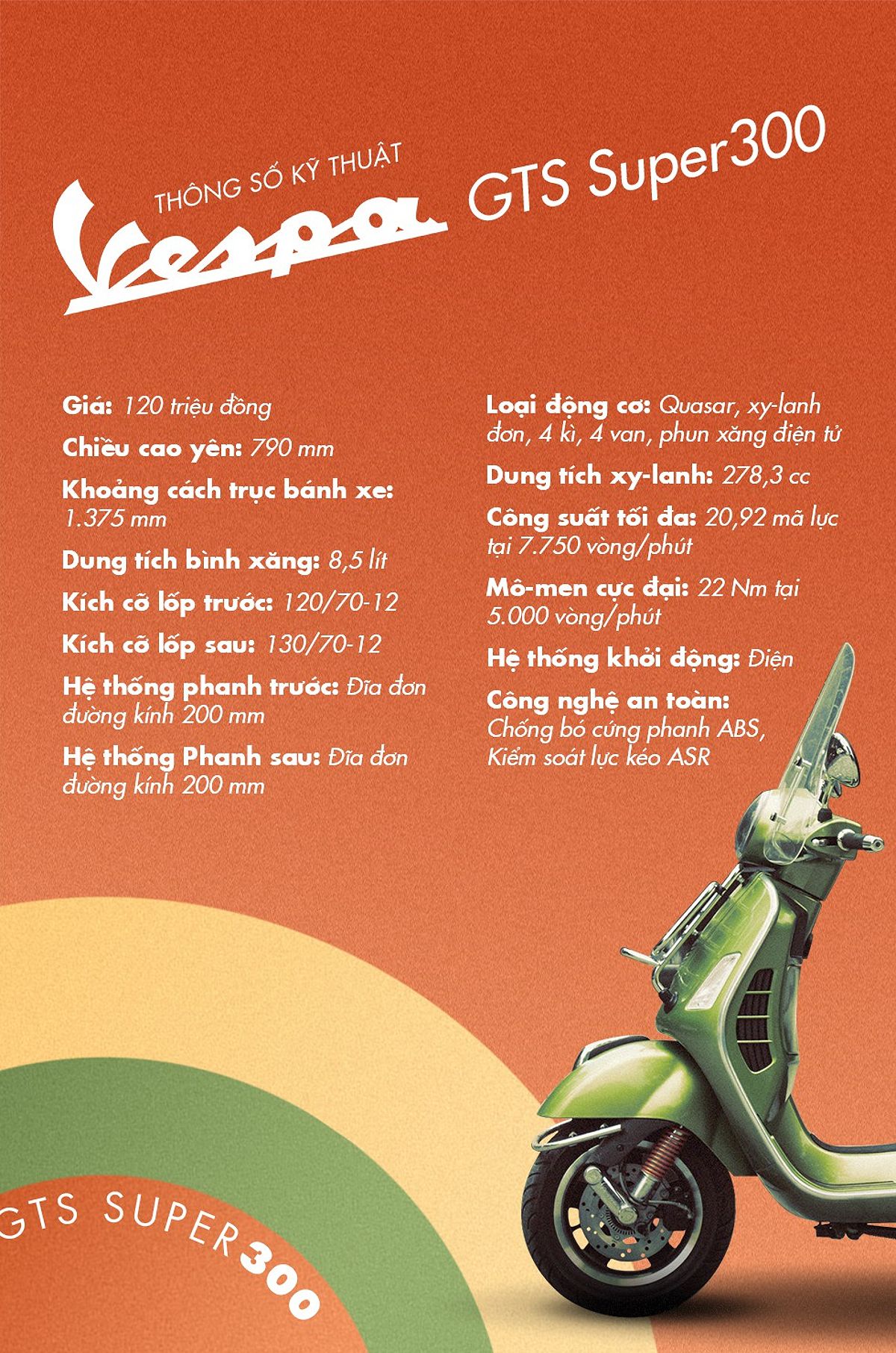 Tiện ích của Vespa GTS 300